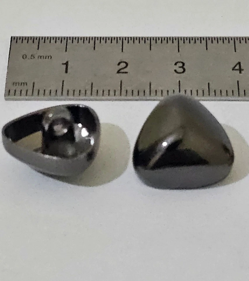 Metalic Black Buttons 15 mm Special design. Footed Metal Black Button. 10 Pieces - Image 3 of 4