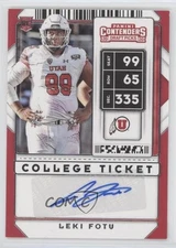 2020 Panini Contenders Draft Picks College Ticket Auto Leki Fotu #292 Auto yj4