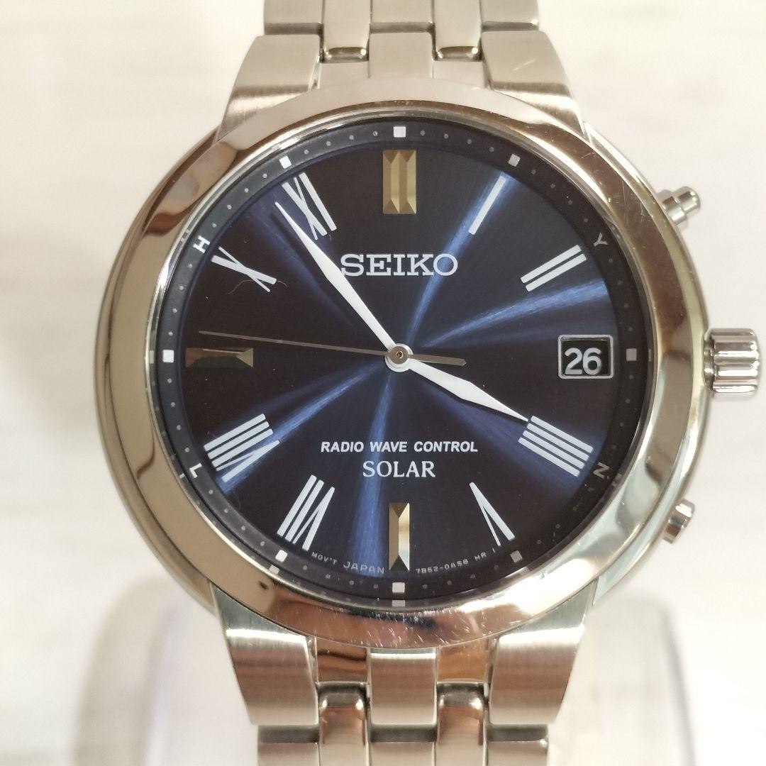 Seiko Men's 7B52-0AH0 Solar-Powered Radio-Controlled Watch