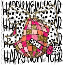 Sublimation Print Happy New Year Bow Ready Press Paper Ink Heat Transfer