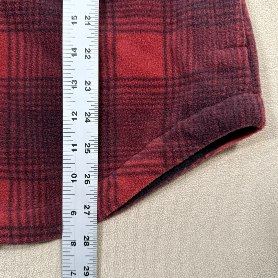 Chaleco a Cuadros Columbia Buffalo Para Mujer’s M Superposición Forrado Sherpa Capucha A Presión Rojo Negro Foto 4 de 4