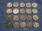 20 SILVER MERCURY DIMES  WITH DATES lot 123