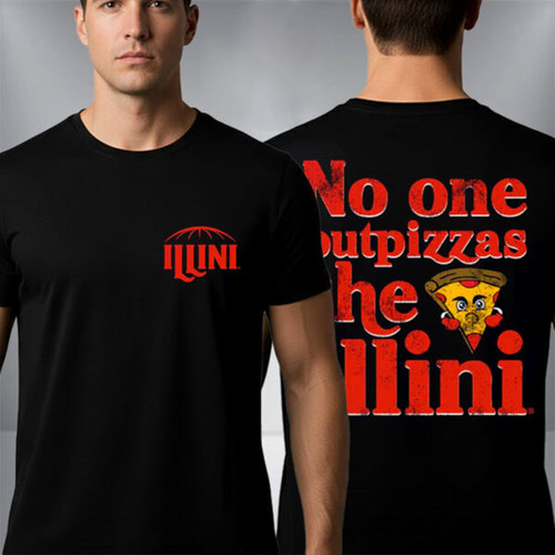 Illinois Fighting Illini No One Outpizzas The Illini Unisex 2Sided T-Shirt