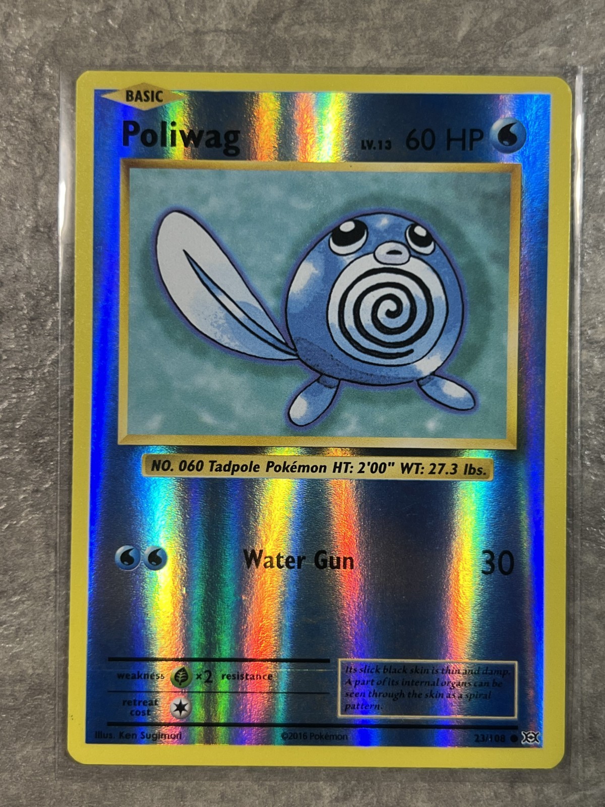 Poliwag 23/108 Pokemon TCG XY 2016 Card Evolutions Reverse Holo (Light Play)