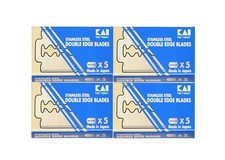 20 Kai Stainless Steel Double Edge Razor Blades 5 Count Pack of 4 , Silver