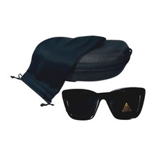 Ladies Oversized Cat Eye Sunglasses W/ Glossy Black Frame  UVA400 Black Lenses.