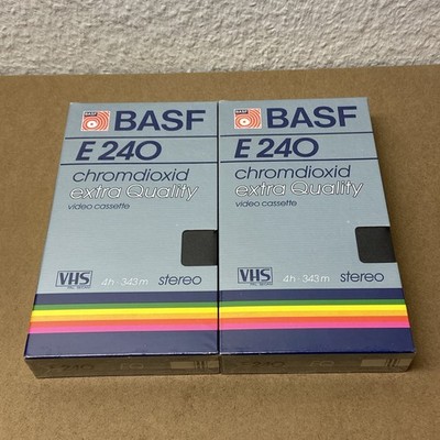 2x BASF E 240 chromdioxid extra Quality 4 Stunden VHS Videokassetten NEU
