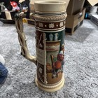 German Beer Stein Mug Tankard 2 L Raised Relief 12” Tall Made In West Germany — photo 6