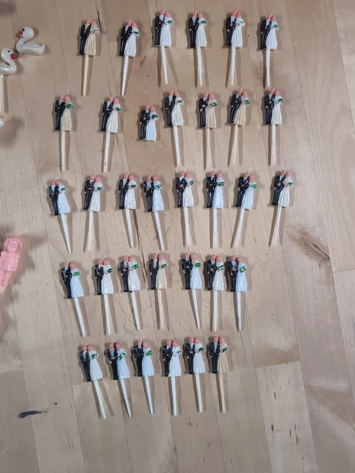 150+ adornos vintage para pasteles/cupcakes de Navidad Papá Noel, bailarinas de boda... Foto 4 de 4