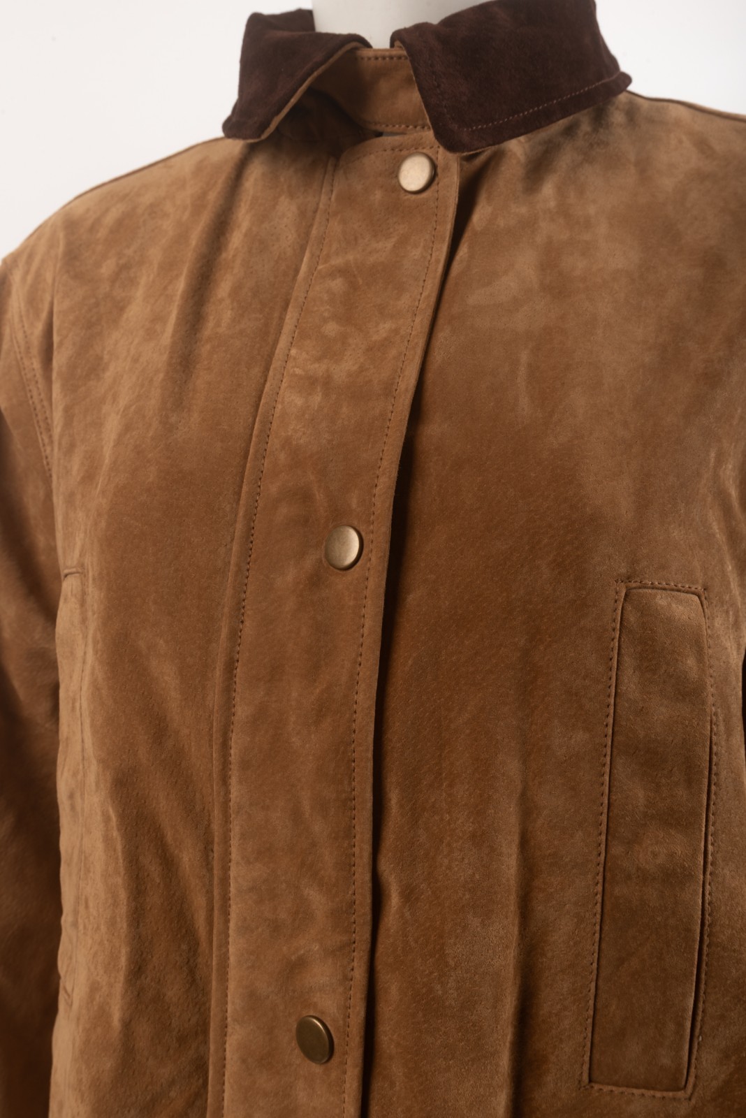 Zara Womans Jacket Coat Suede Pig Leather Size S Small Tan Brown 4341/755 NWT thumbnail 5