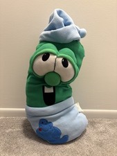 Veggie Tales Big Idea Cucumber Larry Pajamas Pillow Plush Blue Pajamas READ 27  