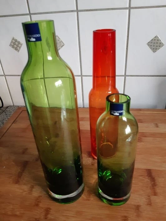 3 Stück  Leonardo Glasvasen bunt