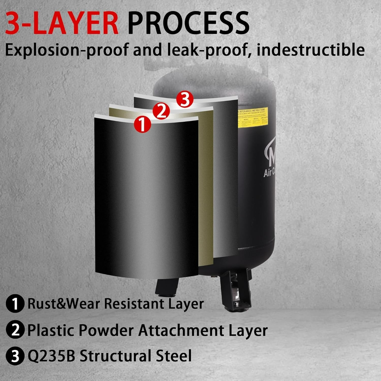 21.1 Gallon Ultra Quiet Air Compressor   with Wheels  Noise  for Auto Repair