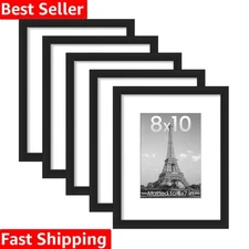 Safe and Stylish 8x10 Picture Frame Set of 5 - Ideal for Family Photos, Black