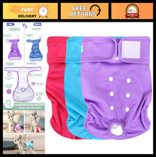 Premium Washable Dog Diapers for Female Dogs - Extra Large, 3 Pack, Bright Color