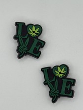 Marijuana weed green smoke Pot Cannabis 420 - 2pc Shoe Charms croc decoration