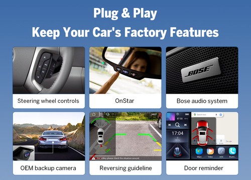 CAM+DVR+Android 14 8" IPS Coche Estéreo GPS Bluetooth Para Chevy Silverado GMC Yukon - Imagen 12 de 23