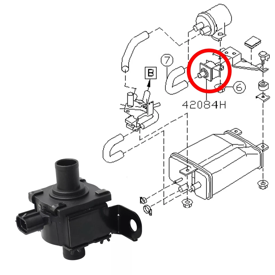 Válvula de ventilación de bote de emisiones evaporativas para Subaru Legacy 1998 99 2000-2004 Foto 2 de 4
