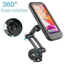 Motorcycle Bike Handlebar Phone Mount Holder Waterproof Case for iPhone Samsung