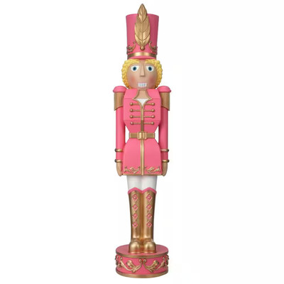 37 In. Pink and Gold Female Christmas Nutcracker