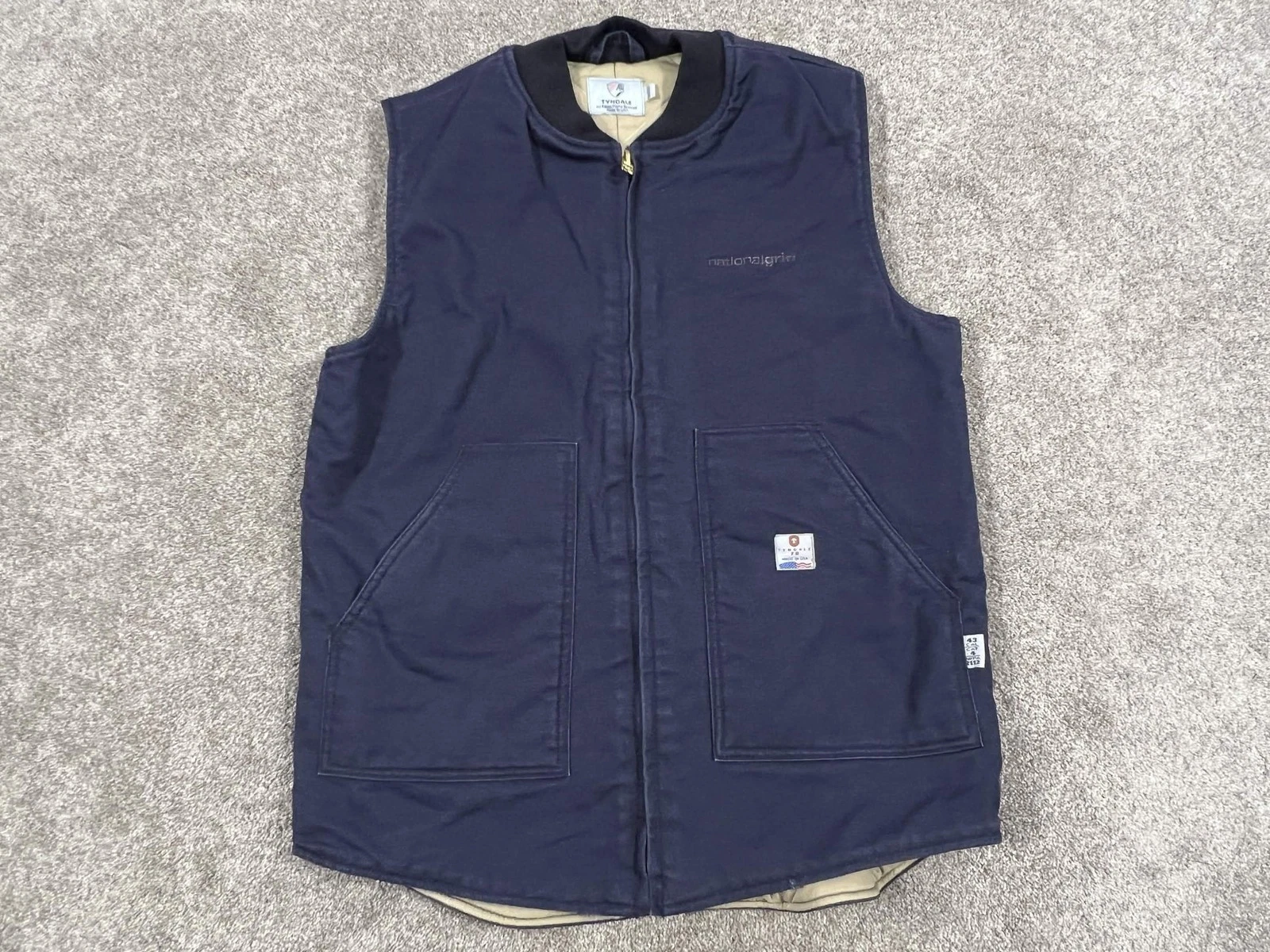 Tyndale Vest Mens Medium Blue Flame Resistant Quilted Lined FR Workwear Made USA
Opens in a new wind