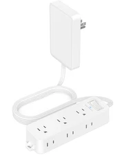 Flat Outlet Extender with Detachable Outlet Cover, Wall Extension Cord with 6 So