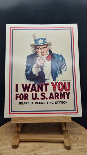 Original Vintage 1981 Uncle Sam I Want You - US Army Recruiting Poster - Card