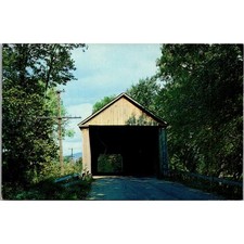 Old Covered Bridge Color by Frank L. Forward Brandon VT Vintage Postcard SPL6