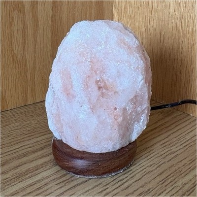 USB Himalayan Salt Lamp Natural Finish Bottle Shape Pink White for Bedroom Study
