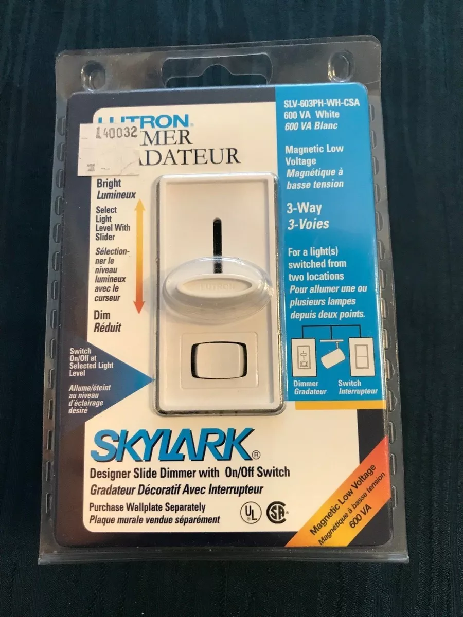Lutron SLV 603PH WH CSA Low Voltage Dimmer 600 VA 3 Way Light Almond Brand New