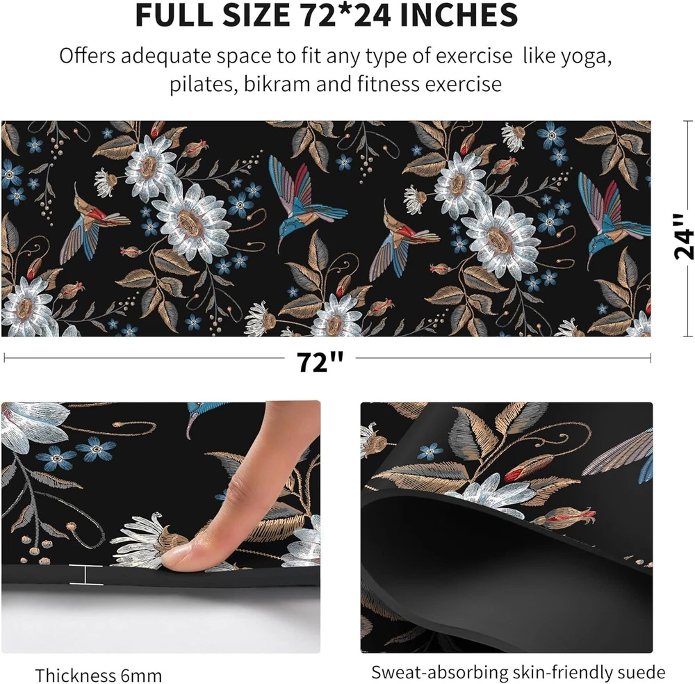 72x24 Inch Extra Thick 6MM TPE Non-Slip Yoga Mat in Bird Color for Fitness 72x24 Inch Extra Thick 6MM TPE Non-Slip Yoga Mat in Bird Color for Fitness