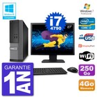 PC DELL 3020 SFF Bildschirm 27 " Intel i7-4790 RAM 4Go Scheibe 250Go DVD Wifi W