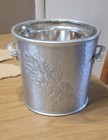 ICE BUCKET HAMMERED ALUMINUM INSULATED PYREX INSERT HANDLES Floral — photo 1