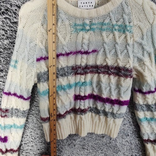 Tanya Taylor Revolve Lora Mohair Striped Cable Knit Sweater Women XS As Seen On - Picture 5 of 7