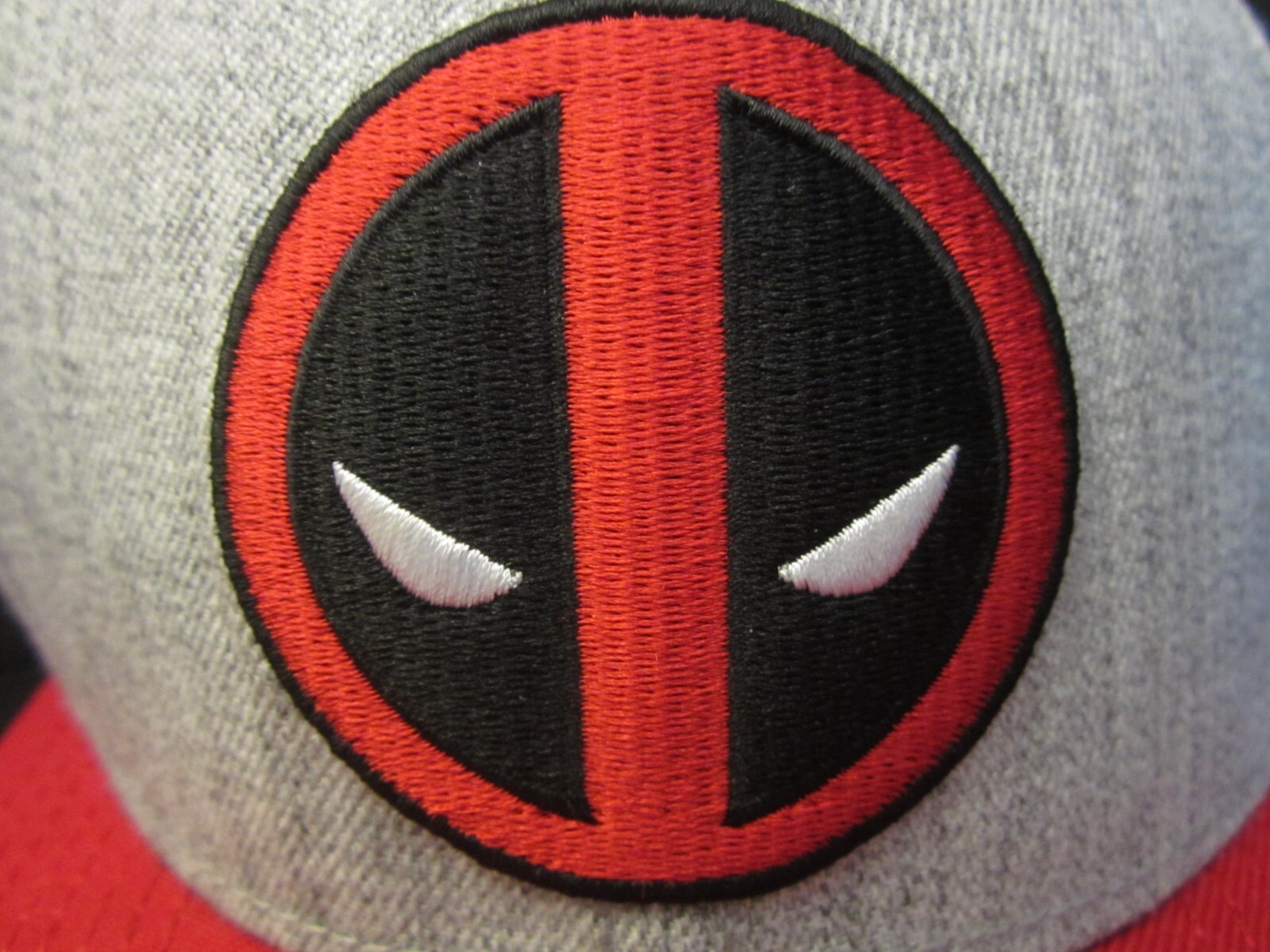 Deadpool Baseball Snap Back  Hat Gray Red Bill - image 2
