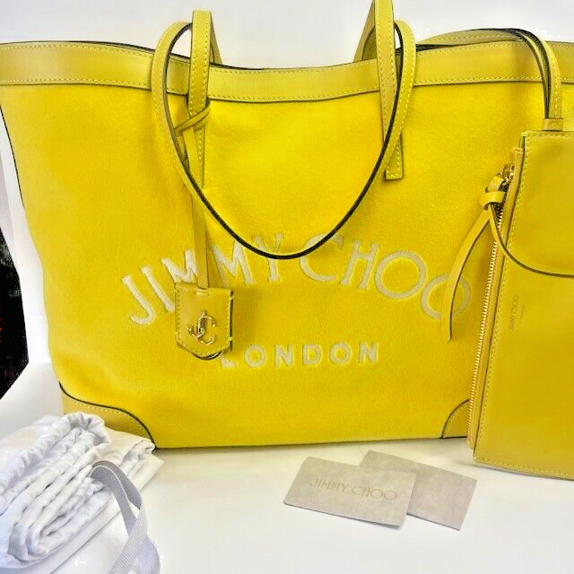 Jimmy Choo Nine2Five Logo Malibu Towelling East-West Tote