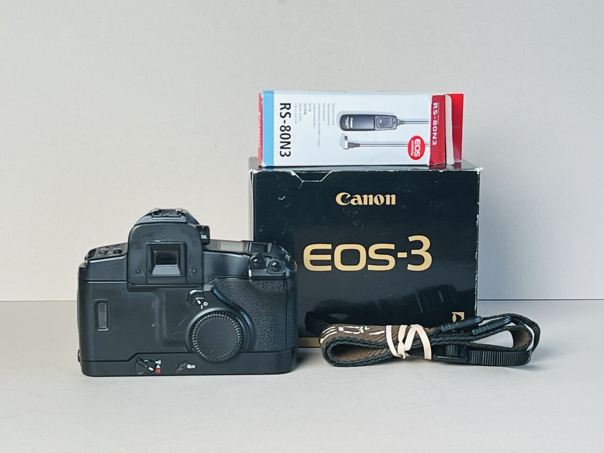 Canon Eos 3 Film Camera With Box, Strap And Cable Release