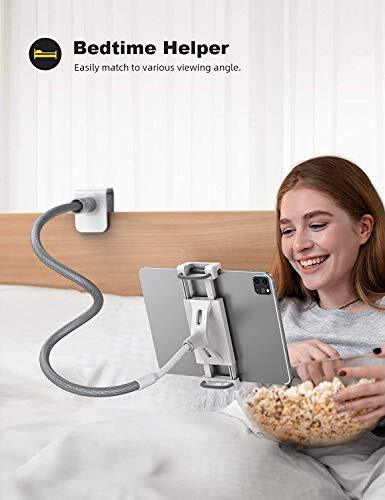 Tablet Holder,  Tablet Stand: Flexible Arm Clip Tablet Mount Gray