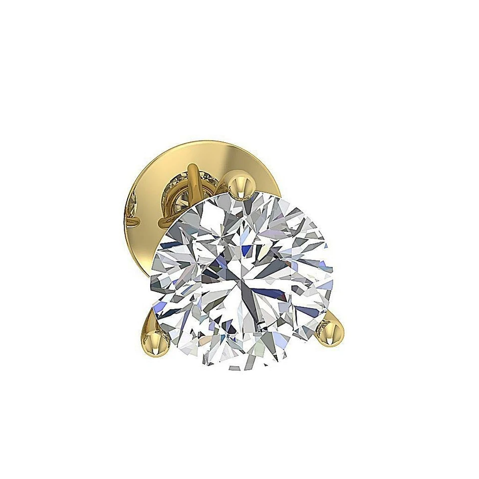 Juego de Martini solitario único SI2 H 0,60 quilates diamante redondo oro 14K Foto 4 de 4