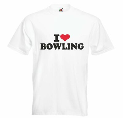 T-Shirt I LOVE BOWLING - BOWLINGS KUGEL - BOWLINGBAHN - BOWLING CENTER -