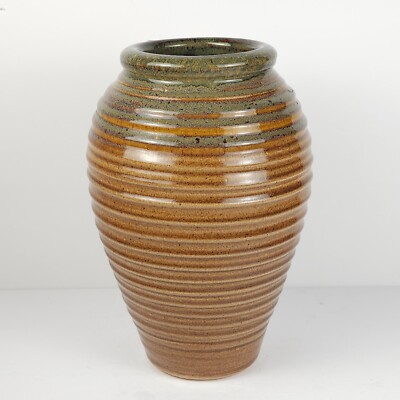 Merlin Oldham Studio Pottery Vase New Salem Stoneware 9.5'' Pennsylvania READ ALL