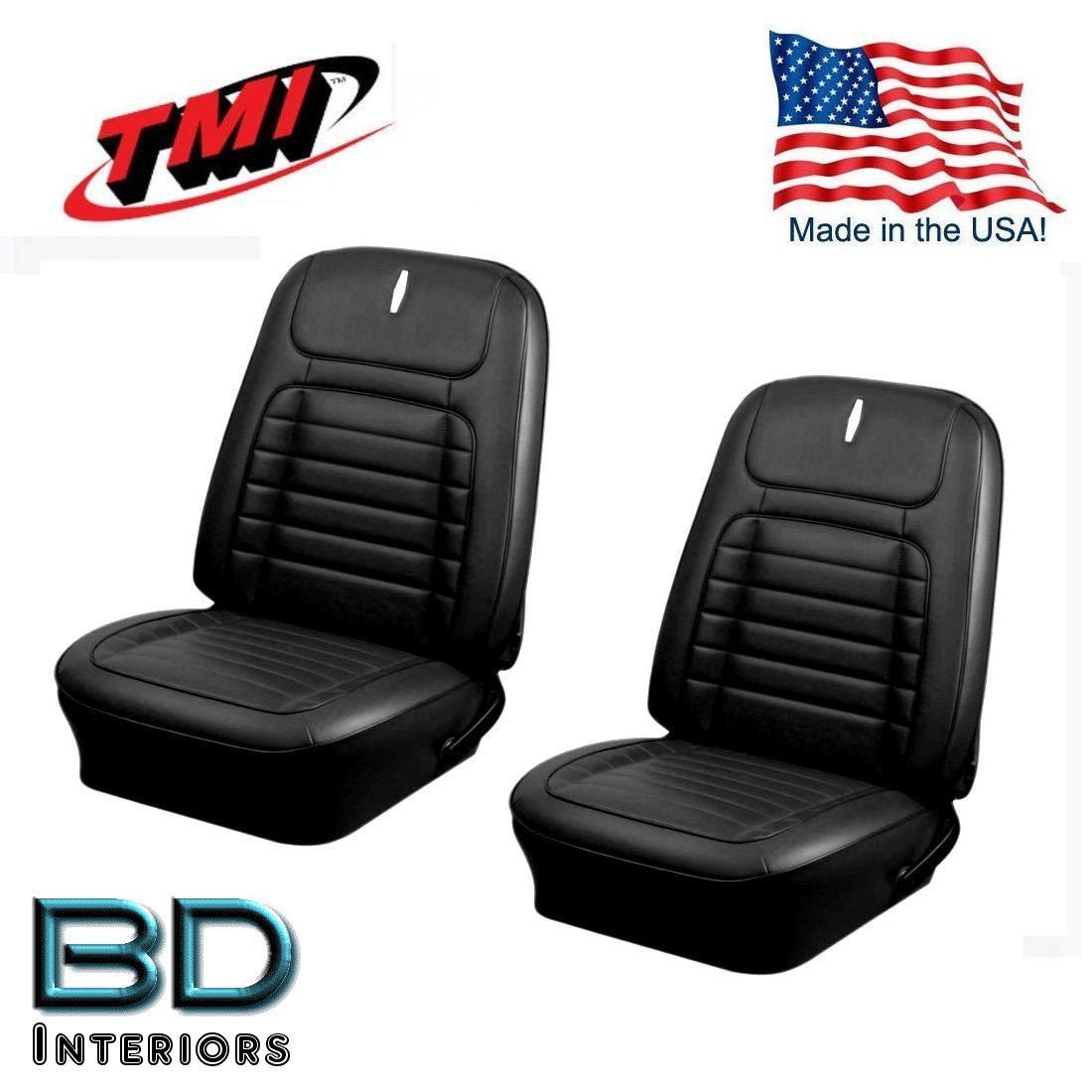 1968 Camaro Coupe Deluxe Black Front & Rear Seat Upholstery