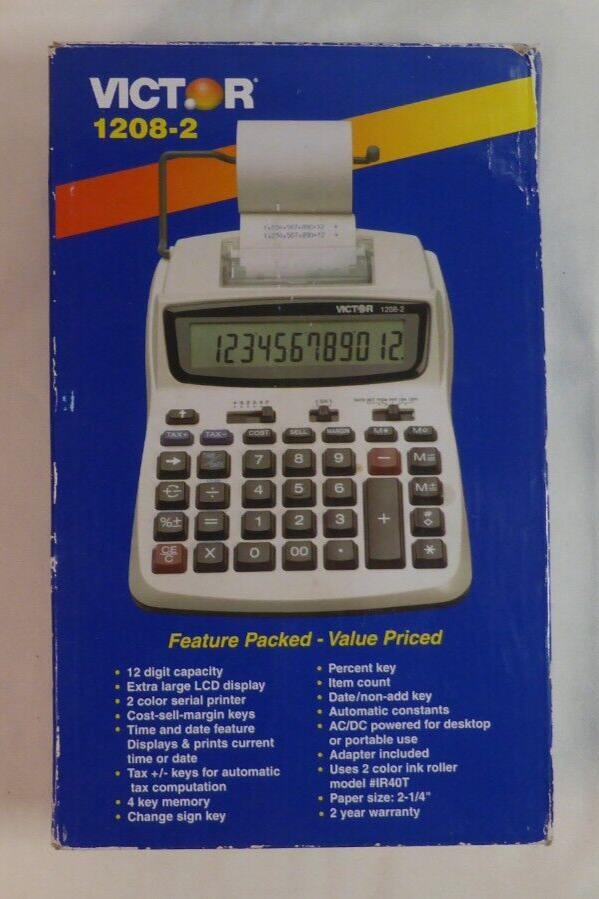 Victor 12082 Printing Calculator with AC Power Adaptor READ eBay
