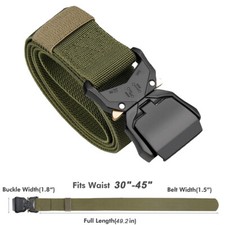 Mens Tactical Belt Military Nylon Web with Heavy Duty Quick Release Metal Buckle