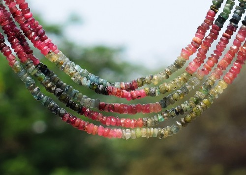 272.00 Cts Watermelon Tourmaline 5 Strand Beaded Necklace Jewelry AK 06 E496 - Picture 5 of 8