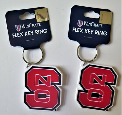 TWO (2) NC STATE WOLFPACK, FLEXIBLE KEY RINGS FROM WINCRAFT