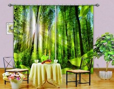 3D Sunny Green Forest ZHUA2662 Photo Curtain Window Blockout Fabric Amy 2023