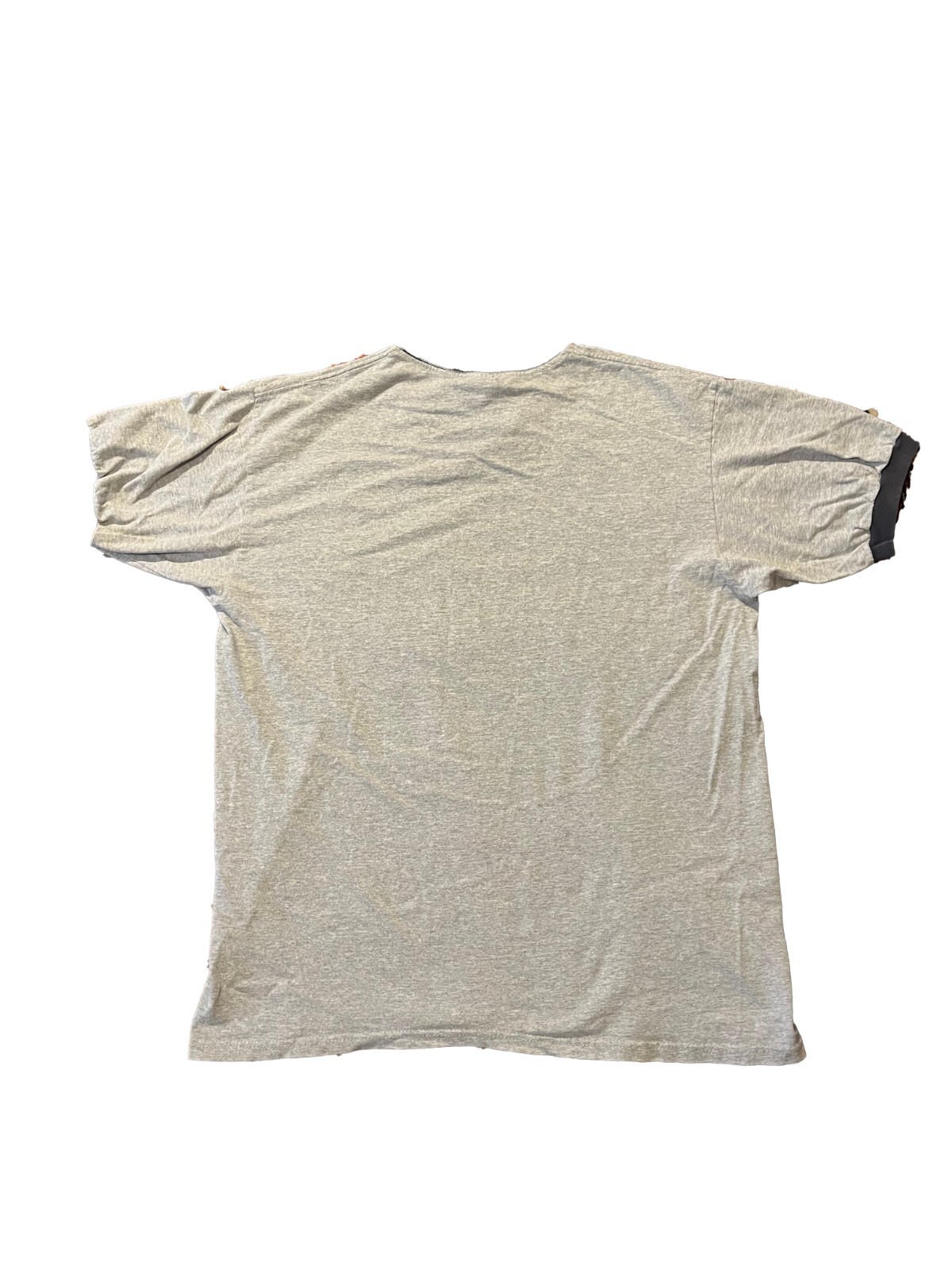 Pre-Shrunk Cowboy Equipment Grey/Blue Ringer T-Shirt Size L