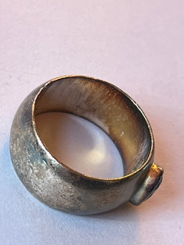 Breiter 925 gemarkter Silberring mit ovalem Topas Stein Bandgröße 9 - Ringspitze ist 3/8 t - Bild 7 von 9