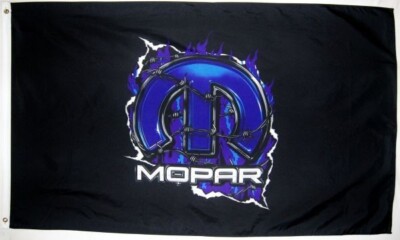 Mopar Barbwire Black Flag 3x5 FT Banner Flag Car Show Racing Garage Workshop